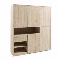 Шафа для одягу з дверцятами та шухлядою RS-02, 184х50х213 см, дуб сонома