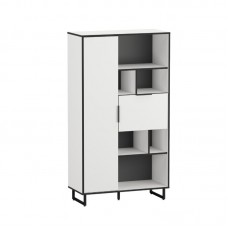 Стеллаж лофт для книг и декора на ножках Forte-06, 90х40х164 см, белый