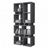 Стелаж-перегородка для книг и декора с 8 отделениями ST-18, 68х30х145 см, антрацит