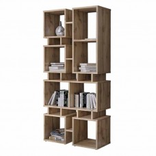 Стелаж-перегородка для книг и декора с 8 отделениями ST-18, 68х30х145 см, дуб аппалачи
