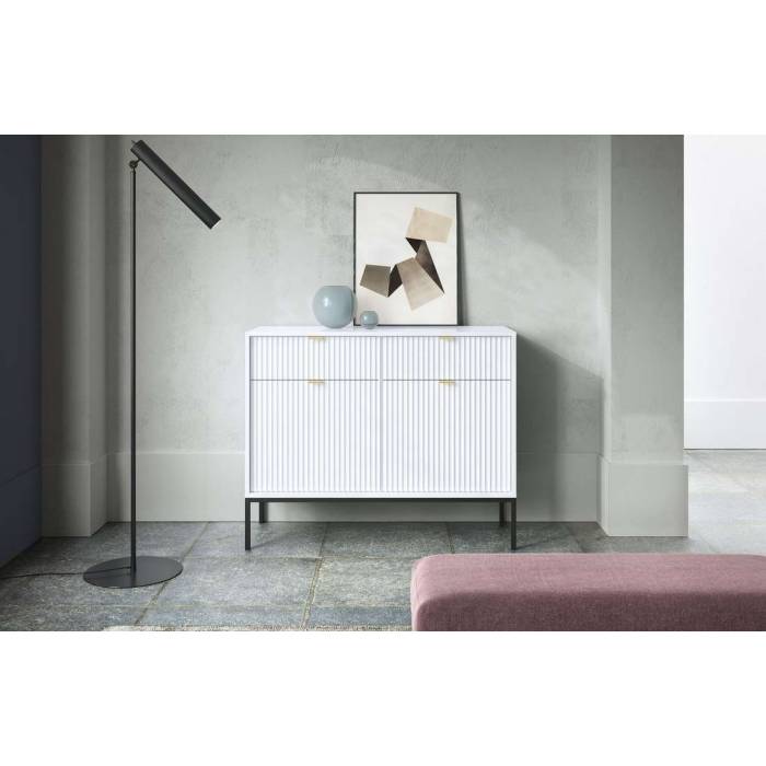 Комод Perfect Home Нова / Nova 2-дверний з 2 шухлядами і чорними ніжками KSZ104 Білий (PFH-091216) Комод Perfect Home Нова / Nova 2-дверний з 2 шухлядами і чорними ніжками KSZ104 Білий (PFH-091216)