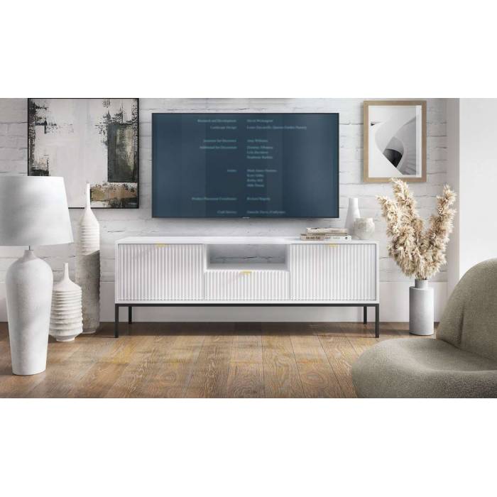 Тумба під телевізор Perfect Home Нова / Nova 2-дверна з 1 шухлядою і чорними ніжками RTV154 Білий (PFH-091225) Тумба під телевізор Perfect Home Нова / Nova 2-дверна з 1 шухлядою і чорними ніжками RTV154 Білий (PFH-091225)