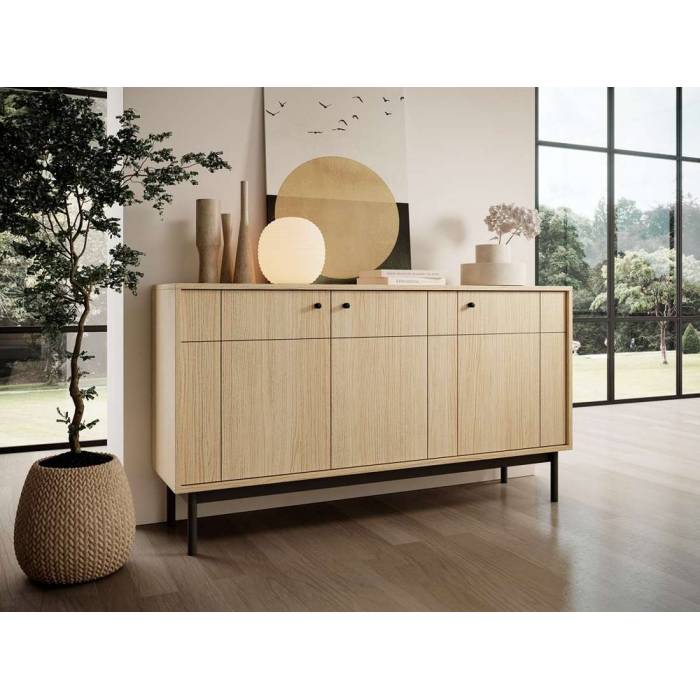 Комод Perfect Home Джапанді / Japandi K154 3-дверний Дуб лінеа (PFH-091464) Комод Perfect Home Джапанді / Japandi K154 3-дверний Дуб лінеа (PFH-091464)