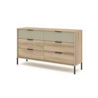 Комод Perfect Home Летто / Letto 6S/153 з 6 шухлядами Дуб терра темний/сірий кам'яний (PFH-092037)