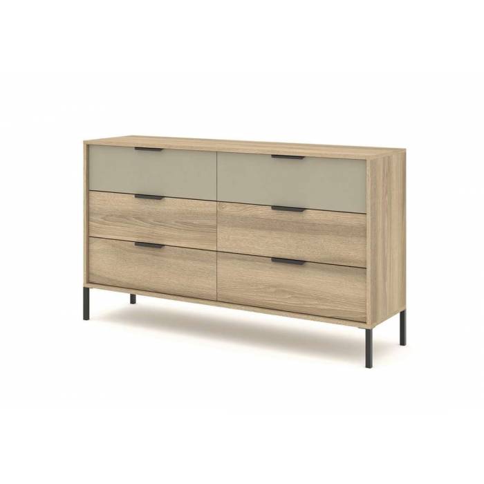 Комод Perfect Home Летто / Letto 6S/153 з 6 шухлядами Дуб терра темний/сірий кам'яний (PFH-092037) Комод Perfect Home Летто / Letto 6S/153 з 6 шухлядами Дуб терра темний/сірий кам'яний (PFH-092037)