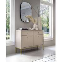 Комод Perfect Home Моно / Mono 2-дверний з 2 шухлядами і золотими ніжками MKSZ104 Беж пісочний (PFH-091205)