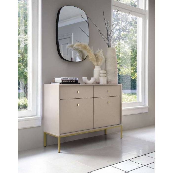 Комод Perfect Home Моно / Mono 2-дверний з 2 шухлядами і золотими ніжками MKSZ104 Беж пісочний (PFH-091205) Комод Perfect Home Моно / Mono 2-дверний з 2 шухлядами і золотими ніжками MKSZ104 Беж пісочний (PFH-091205)