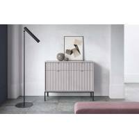 Комод Perfect Home Нова / Nova 2-дверний з 2 шухлядами і чорними ніжками KSZ104 Сірий (PFH-091218)