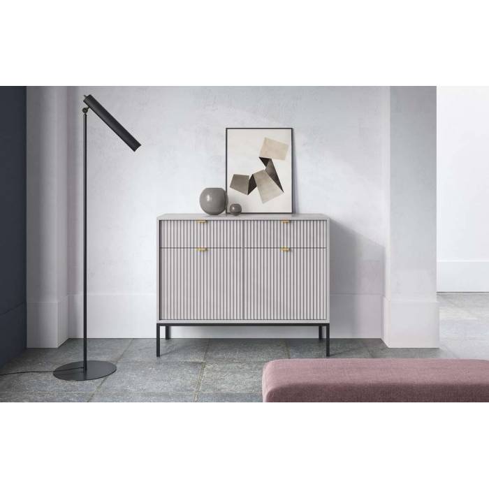 Комод Perfect Home Нова / Nova 2-дверний з 2 шухлядами і чорними ніжками KSZ104 Сірий (PFH-091218) Комод Perfect Home Нова / Nova 2-дверний з 2 шухлядами і чорними ніжками KSZ104 Сірий (PFH-091218)