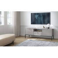 Тумба під телевізор Perfect Home Нова / Nova 2-дверна з 1 шухлядою і чорними ніжками RTV154 Сірий (PFH-091227)