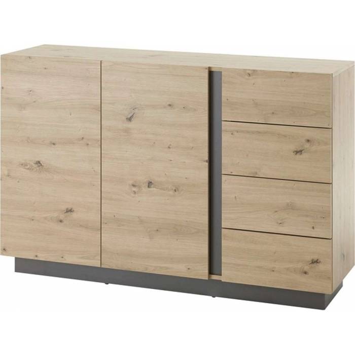 Комод Perfect Home Арко / Arco 2-дверний з 4 шухлядами 2D4S/138 Дуб артизан/графіт (PFH-091063) Комод Perfect Home Арко / Arco 2-дверний з 4 шухлядами 2D4S/138 Дуб артизан/графіт (PFH-091063)