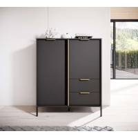 Комод високий Perfect Home Ларс / Lars 2-дверний з 2 шухлядами 2D2S/104 Антрацит (PFH-091020)