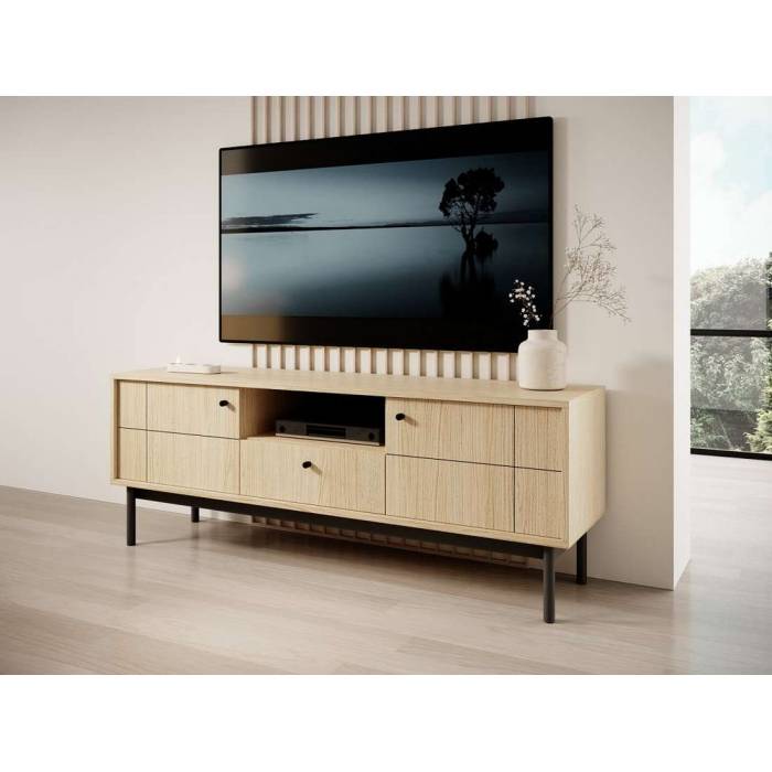 Тумба під ТВ Perfect Home Джапанді / Japandi RTV154 2-дверна з 1 шухядою Дуб лінеа (PFH-091462) Тумба під ТВ Perfect Home Джапанді / Japandi RTV154 2-дверна з 1 шухядою Дуб лінеа (PFH-091462)