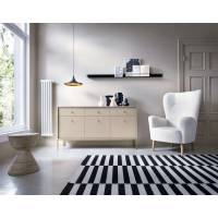 Комод Perfect Home Моно / Mono 3-дверний з 3 шухлядами і золотими ніжками MKSZ154 Беж пісочний (PFH-091207)