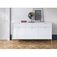 Комод Perfect Home Нова / Nova 3-дверний з 3 шухлядами і золотими ніжками KSZ154 Білий (PFH-091241)
