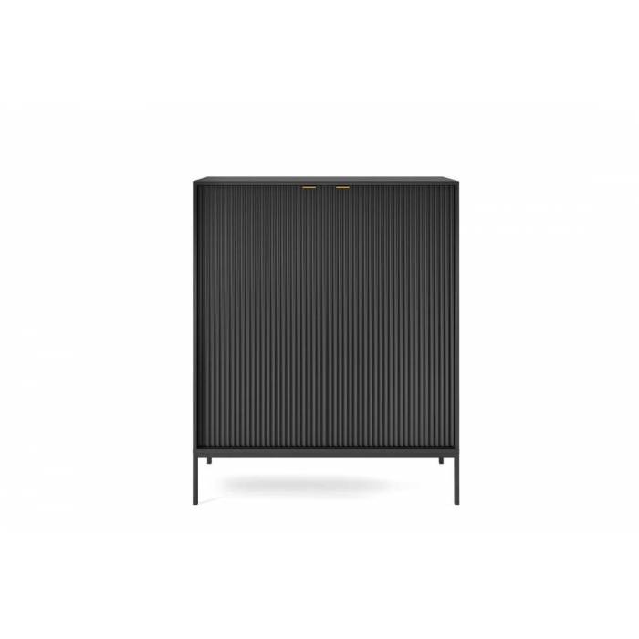 Комод високий Perfect Home Нова / Nova 2-дверний з чорними ніжками K104 Чорний (PFH-091238) Комод високий Perfect Home Нова / Nova 2-дверний з чорними ніжками K104 Чорний (PFH-091238)