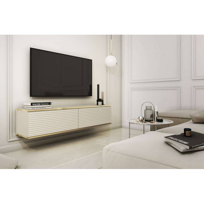 Тумба під телевізор навісна Perfect Home Оро / Oro 2-дверна RTV135 MDF Бежевий (PFH-091356) Тумба під телевізор навісна Perfect Home Оро / Oro 2-дверна RTV135 MDF Бежевий (PFH-091356)