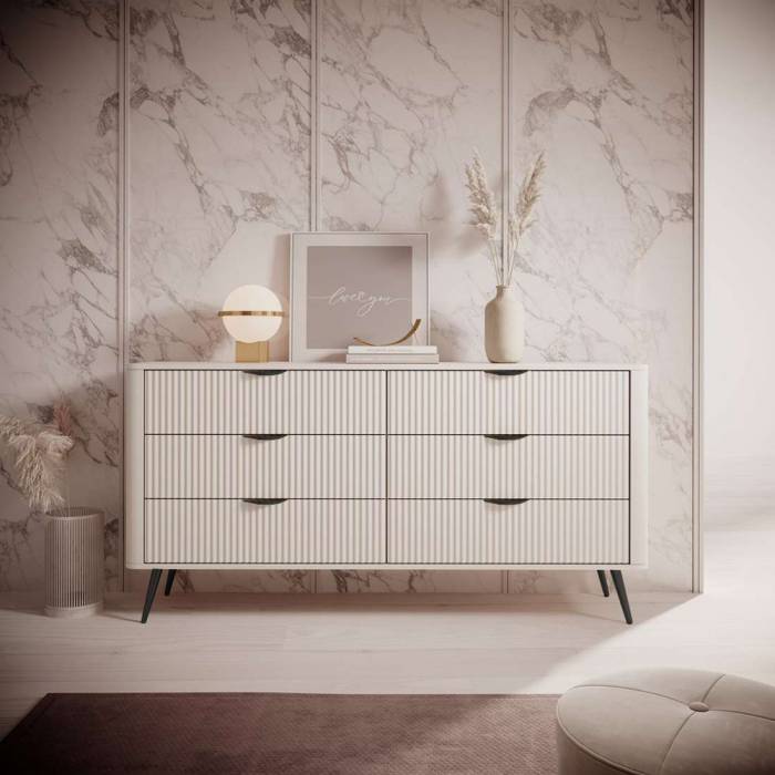 Комод Perfect Home Ланте / Lante з 6 шухлядами і чорними ніжками 6S/163 Беж (PFH-091174) Комод Perfect Home Ланте / Lante з 6 шухлядами і чорними ніжками 6S/163 Беж (PFH-091174)