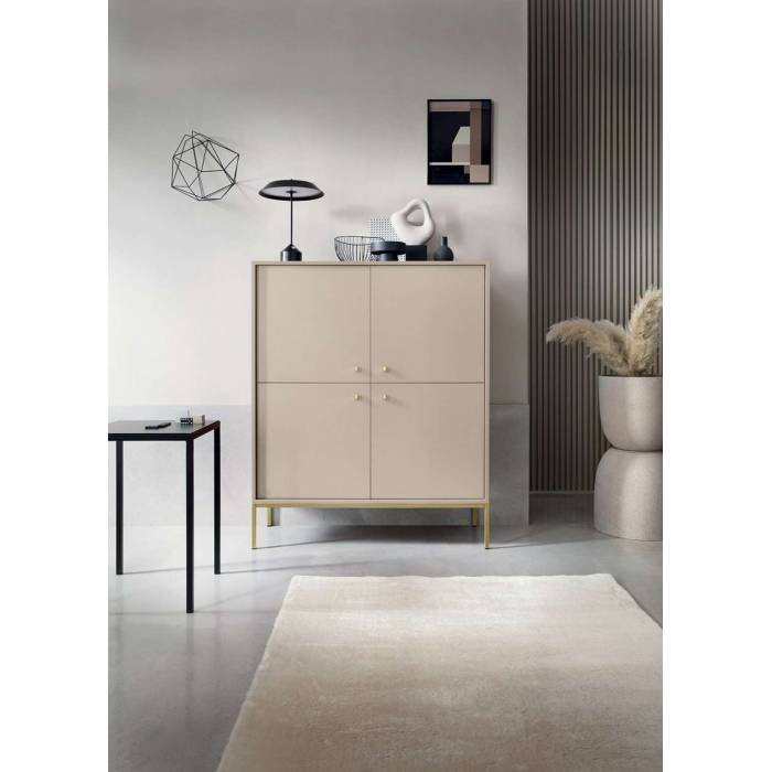 Комод високий Perfect Home Моно / Mono 4-дверний з золотими ніжками MK104 Беж пісочний (PFH-091203) Комод високий Perfect Home Моно / Mono 4-дверний з золотими ніжками MK104 Беж пісочний (PFH-091203)