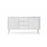 Комод Perfect Home Зова / Zova 2-дверний з 3 шухлядами і золотими ніжками KSZ168 Білий (PFH-091280)