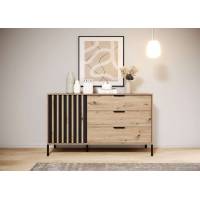 Комод Perfect Home Таллі / Tally 1-дверний з 3 шухлядами 1D3S/138 Дуб артизан/антрацит (PFH-091096)