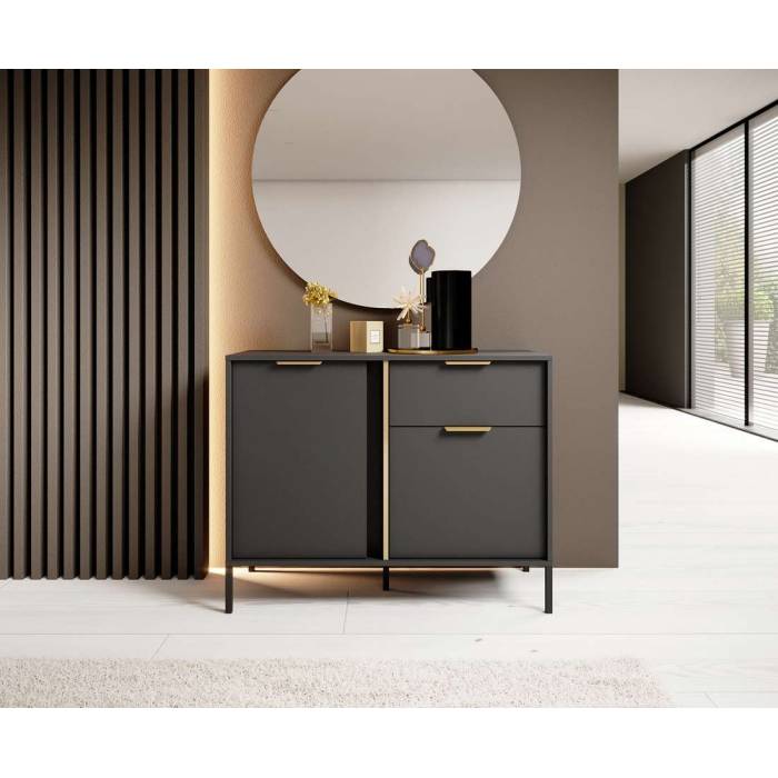 Комод Perfect Home Ларс / Lars 2-дверний з 1 шухлядою 2DS/104 Антрацит (PFH-091017) Комод Perfect Home Ларс / Lars 2-дверний з 1 шухлядою 2DS/104 Антрацит (PFH-091017)