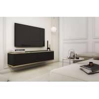 Тумба під телевізор навісна Perfect Home Оро / Oro 2-дверна RTV135 MDF Чорний (PFH-091355)