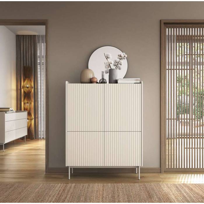 Комод високий Perfect Home Левел / Level 4-дверний 4D/103 Беж/дуб сканді (PFH-091157) Комод високий Perfect Home Левел / Level 4-дверний 4D/103 Беж/дуб сканді (PFH-091157)