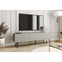 Тумба під телевізор Perfect Home Оро / Oro 3-дверна з чорними ніжками RTV175 Сірий (PFH-091338)