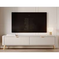 Тумба під телевізор Perfect Home Ланте / Lante 2-дверна з золотими ніжками 2D/163 Беж (PFH-091118)