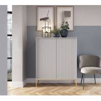 Комод високий Perfect Home Нова / Nova 2-дверний з золотими ніжками K104 Сірий (PFH-091235)