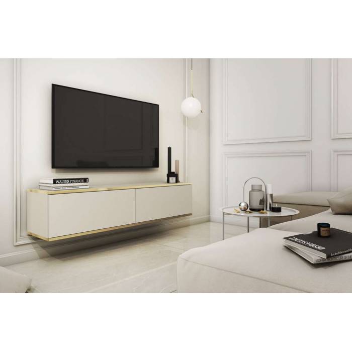 Тумба під телевізор навісна Perfect Home Оро / Oro 2-дверна RTV135 Бежевий (PFH-091351) Тумба під телевізор навісна Perfect Home Оро / Oro 2-дверна RTV135 Бежевий (PFH-091351)