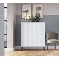 Комод високий Perfect Home Нова / Nova 2-дверний з чорними ніжками K104 Білий (PFH-091232)