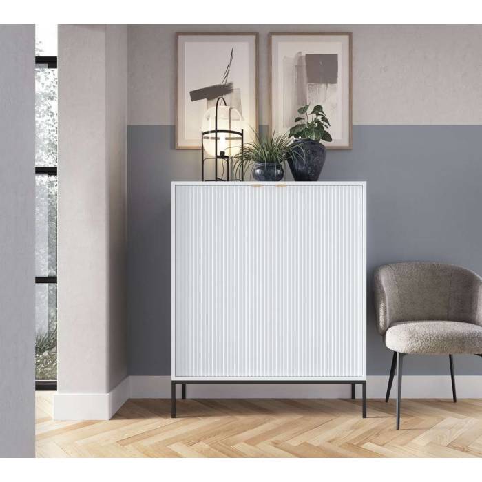 Комод високий Perfect Home Нова / Nova 2-дверний з чорними ніжками K104 Білий (PFH-091232) Комод високий Perfect Home Нова / Nova 2-дверний з чорними ніжками K104 Білий (PFH-091232)