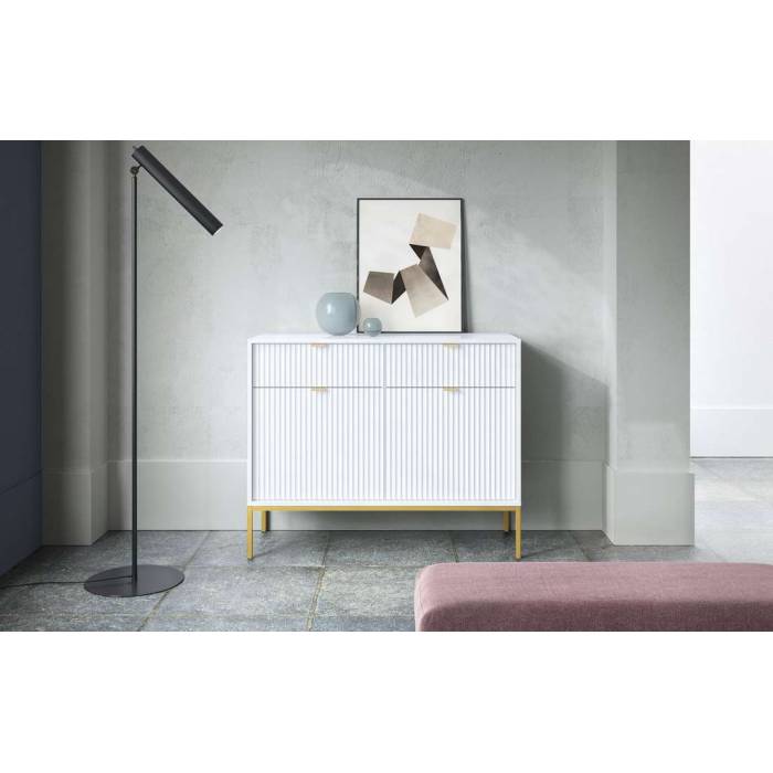 Комод Perfect Home Нова / Nova 2-дверний з 2 шухлядами і золотими ніжками KSZ104 Білий (PFH-091217) Комод Perfect Home Нова / Nova 2-дверний з 2 шухлядами і золотими ніжками KSZ104 Білий (PFH-091217)