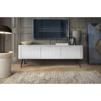 Тумба під телевізор Perfect Home Зова / Zova 3-дверна з чорними ніжками RTV168 Білий (PFH-091272)