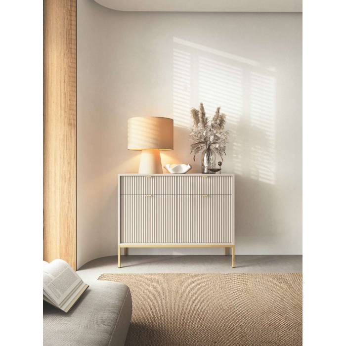 Комод Perfect Home Нова / Nova 2-дверний з 2 шухлядами і золотими ніжками KSZ104 Кашемір (PFH-091223) Комод Perfect Home Нова / Nova 2-дверний з 2 шухлядами і золотими ніжками KSZ104 Кашемір (PFH-091223)