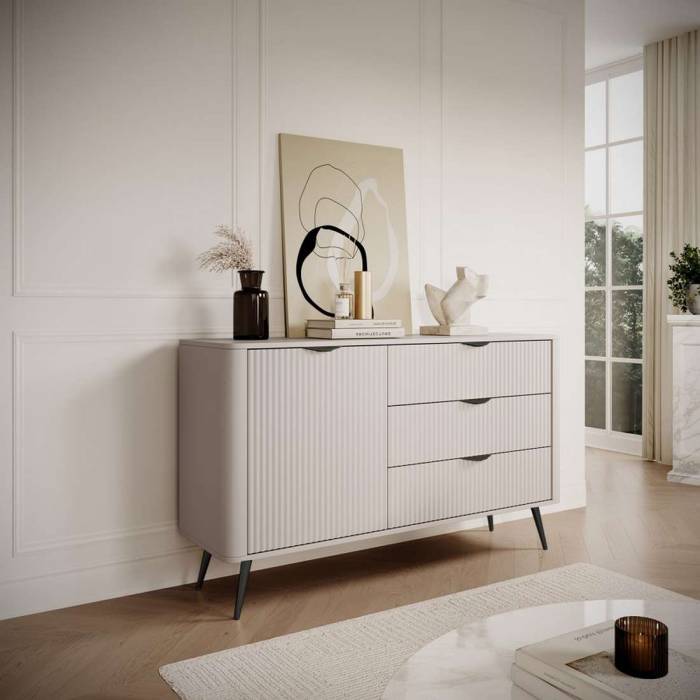 Комод Perfect Home Ланте / Lante 1-дверний з 3 шухлядами і чорними ніжками 1D3S/138 Беж (PFH-091178) Комод Perfect Home Ланте / Lante 1-дверний з 3 шухлядами і чорними ніжками 1D3S/138 Беж (PFH-091178)