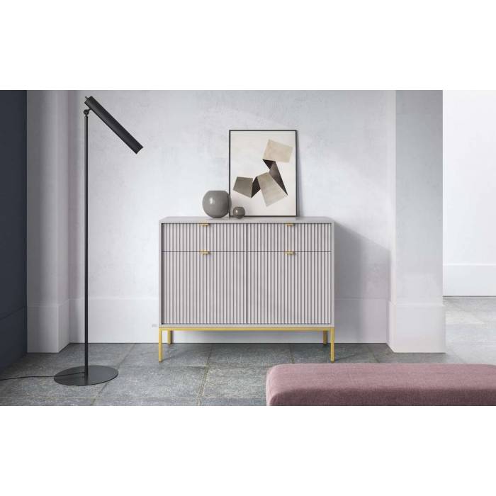 Комод Perfect Home Нова / Nova 2-дверний з 2 шухлядами і золотими ніжками KSZ104 Сірий (PFH-091220) Комод Perfect Home Нова / Nova 2-дверний з 2 шухлядами і золотими ніжками KSZ104 Сірий (PFH-091220)