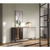 Комод з підсвіткою Вічі / Vici K154 3-дверний Горіх/кашемір Perfect Home Польща (PFH-091276)