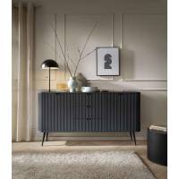 Комод Perfect Home Зова / Zova 2-дверний з 3 шухлядами і чорними ніжками KSZ168 Чорний (PFH-091370)