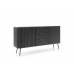 Комод Perfect Home Зова / Zova 2-дверний з 3 шухлядами і чорними ніжками KSZ168 Чорний (PFH-091370)