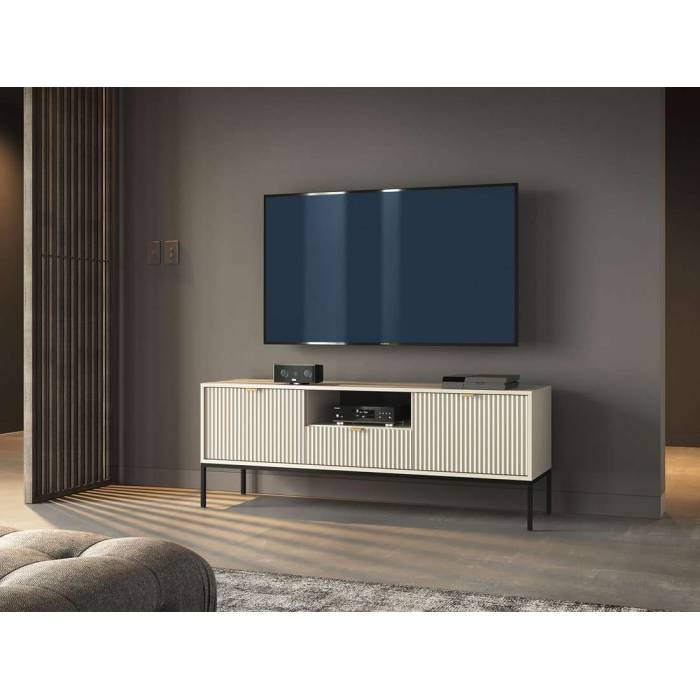 Тумба під телевізор Perfect Home Нова / Nova 2-дверна з 1 шухлядою і чорними ніжками RTV154 Кашемір (PFH-091230) Тумба під телевізор Perfect Home Нова / Nova 2-дверна з 1 шухлядою і чорними ніжками RTV154 Кашемір (PFH-091230)