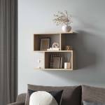 Полиця навісна настінна для книг, декору, на 2 секції М-49, дуб сонома