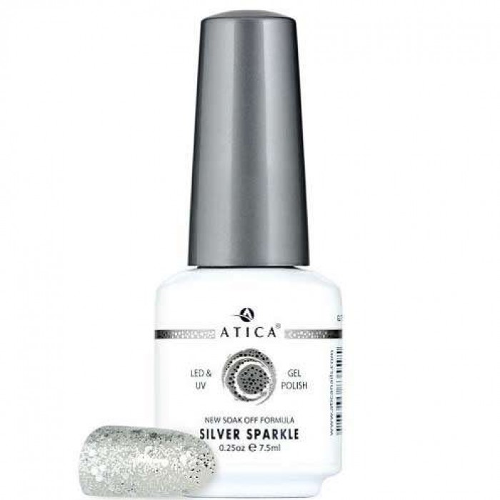 Гель лак Атіка № 119 Silver Sparkle 7,5 мл