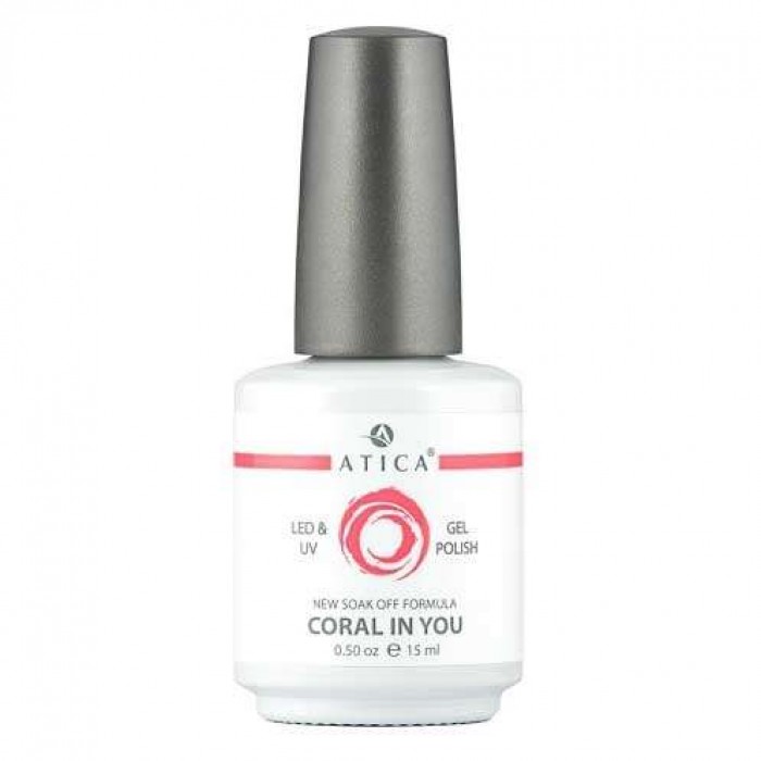 Гель лак Атика № 071 Coral in You 15 мл