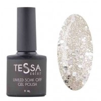 Гель-лак Tessa 9 мл № 104 - серебро с блестками