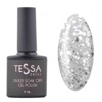 Гель-лак Tessa 9 мл № 097 - серебро с крупными блестками
