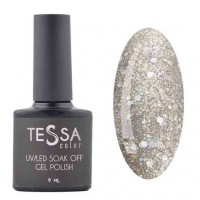 Гель-лак Tessa 9 мл № 102 - серебро с крупными блестками