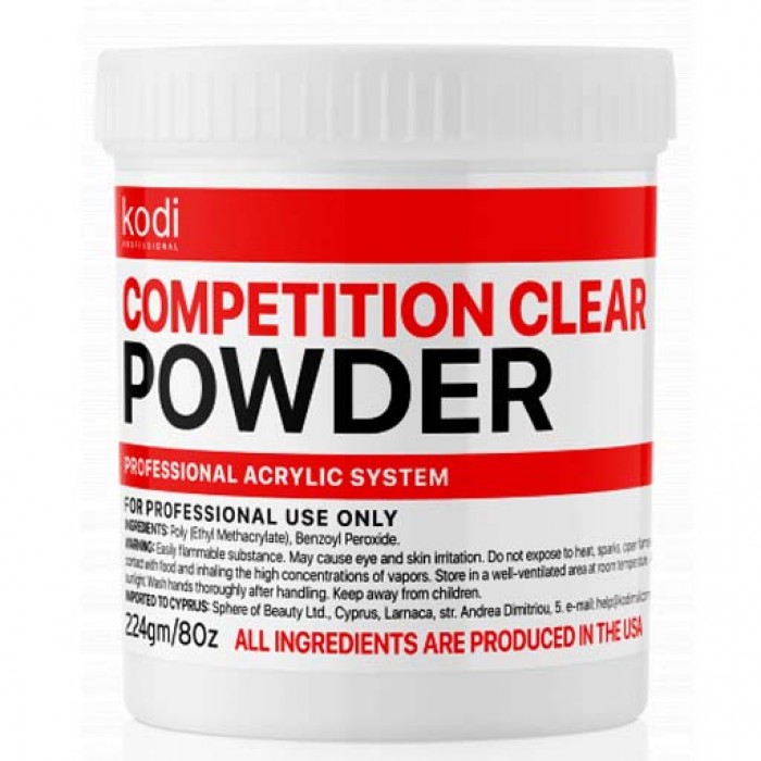 Быстроотвердеваемый акрил KODI Professional (Compatition Clear Powder) 224 гр.